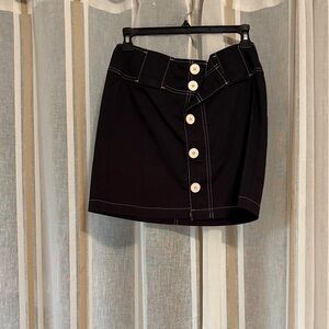 Mexx Black Mini Skirt with Button Detail